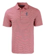 Cleveland Guardians - Cutter & Buck Forge Eco Double Stripe Stretch Recycled Mens Big &Tall Polo Cardinal Red/White Mannequin