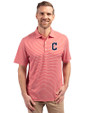 Cleveland Guardians - Cutter & Buck Forge Eco Double Stripe Stretch Recycled Mens Polo Red/White Front