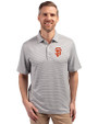 San Francisco Giants Cutter & Buck Forge Eco Double Stripe Stretch Recycled Mens Polo Polished/White Front