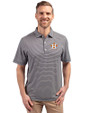 Houston Astros Cutter & Buck Forge Eco Double Stripe Stretch Recycled Mens Polo Navy Blue/White Front