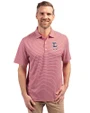 Boston Red Sox Stars & Stripes Cutter & Buck Forge Eco Double Stripe Stretch Recycled Mens Polo Cardinal Red/White Front