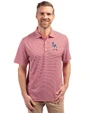 Los Angeles Dodgers Stars & Stripes Cutter & Buck Forge Eco Double Stripe Stretch Recycled Mens Polo Cardinal Red/White Front