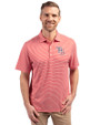 Tampa Bay Rays Stars & Stripes Cutter & Buck Forge Eco Double Stripe Stretch Recycled Mens Polo Red/White Front