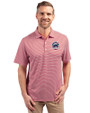Chicago Cubs Stars & Stripes Cutter & Buck Forge Eco Double Stripe Stretch Recycled Mens Polo Cardinal Red/White Front