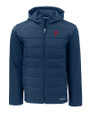 Philadelphia Phillies Cutter & Buck Evoke Recycled HoneycombFleece Mens Big & Tall Hybrid Full Zip Jacket Navy Blue Mannequin