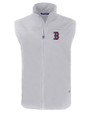 Boston Red Sox Cutter & Buck Charter Eco Full-Zip Mens Big & Tall Vest Polished Medium Gray Mannequin