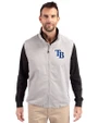 Tampa Bay Rays Cutter & Buck Charter Eco Full-Zip Mens Big & Tall Vest Polished Medium Gray Front