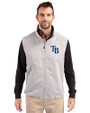 Tampa Bay Rays Cutter & Buck Charter Eco Full-Zip Mens Big & Tall Vest Polished Medium Gray Front
