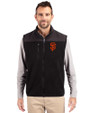 San Francisco Giants Cutter & Buck Cascade Eco Sherpa Mens Big and Tall Fleece Vest Black Front