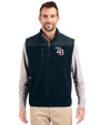 Tampa Bay Rays Stars & Stripes Cutter & Buck Cascade Eco Sherpa Mens Big and Tall Fleece Vest Navy Blue Front