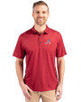 Atlanta Braves Stars & Stripes Cutter & Buck Pike Eco Tonal Geo Print Stretch Recycled Mens Big & Tall Polo Cardinal Red Front