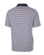 Miami Dolphins Cutter & Buck Forge Tonal Stripe Stretch Mens Big and Tall Polo Liberty Navy Mannequin Back