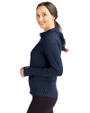 Athletics Stars And Stripes Cutter & Buck Daybreak Eco Recycled Womens Half Zip Hoodie Navy Blue Side