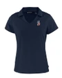 Seattle Mariners Stars & Stripes Cutter & Buck Daybreak Eco Recycled Womens V-neck Polo Navy Blue Mannequin