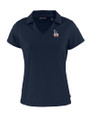 Los Angeles Dodgers Stars & Stripes Cutter & Buck Daybreak Eco Recycled Womens V-neck Polo Navy Blue Mannequin