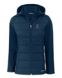 Los Angeles Angels Cutter & Buck Evoke Hybrid Eco Softshell Recycled Full Zip Womens Hooded Jacket NVBU_MANN_HG 1