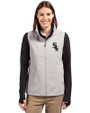 Chicago White Sox Cutter & Buck Charter Eco Recycled Full-Zip Womens Vest Polished Medium Gray Front