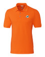 Miami Dolphins Cutter & Buck Advantage Eco Tri-Blend Pique Mens Polo Orange Burst Mannequin