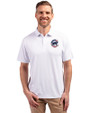 Chicago Cubs Stars & Stripes Cutter & Buck Forge Eco Stretch Recycled Mens Polo White Front