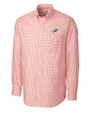 Miami Dolphins Cutter & Buck Mens Long Sleeve Epic Easy Care Tattersall College Orange Mannequin
