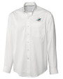 Miami Dolphins Cutter & Buck Epic Easy Care Fine Twill Mens Long Sleeve Dress Shirt White Mannequin