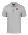 Cleveland Guardians - Cutter & Buck Pike Eco Tonal Geo Print Stretch Recycled Mens Polo Elemental Grey Mannequin