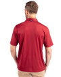 Cleveland Guardians Cutter & Buck Pike Eco Tonal Geo Print Stretch Recycled Mens Polo Cardinal Red Back