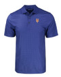 New York Mets Cutter & Buck Pike Eco Tonal Geo Print Stretch Recycled Mens Polo Tour Blue Mannequin