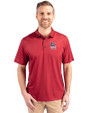 St. Louis Cardinals Stars & Stripes Cutter & Buck Pike Eco Tonal Geo Print Stretch Recycled Mens Polo Cardinal Red Front
