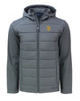 San Diego Padres Cutter & Buck Evoke Hybrid Eco Softshell Recycled Full Zip Mens Hooded Jacket EG_MANN_HG 1