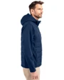New York Yankees Cutter & Buck Evoke Hybrid Softshell Recycled Full Zip Mens Hooded Jacket Navy Blue Side
