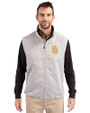 San Diego Padres Cutter & Buck Charter Eco Recycled Mens Full-Zip Vest Polished Medium Gray Front