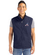 Atlanta Braves Stars & Stripes Cutter & Buck Charter Eco Recycled Mens Full-Zip Vest Navy Blue Front