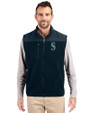 Seattle Mariners Cutter & Buck Cascade Eco Fleece Mens Vest Navy Blue Front