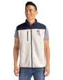 Chicago White Sox Stars & Stripes Cutter & Buck Cascade Eco Fleece Mens Vest Shell/Navy Blue Front