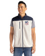 New York Yankees Stars & Stripes Cutter & Buck Cascade Eco Fleece Mens Vest Shell/Navy Blue Front