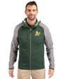 Athletics Cutter & Buck Mainsail Full Zip Hooded Mens Jacket Hunter Heather/Polished Heather Front
