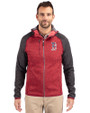 Boston Red Sox Stars & Stripes Cutter & Buck Mainsail Full Zip Hooded Mens Jacket Cardinal Red Heather/Charcoal Heather Front