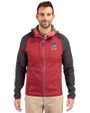 Seattle Mariners Stars & Stripes Cutter & Buck Mainsail Full Zip Hooded Mens Jacket Cardinal Red Heather/Charcoal Heather Front