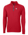 Nebraska Cornhuskers College Vault Cutter & Buck Adapt Eco Knit Stretch Recycled Mens Big and Tall Quarter Zip Pullover Red Mannequin