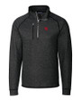 Nebraska Cornhuskers College Vault Cutter & Buck Mainsail Sweater-Knit Mens Big and Tall Half Zip Pullover Jacket Charcoal Heather Mannequin