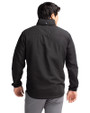 Idaho State Bengals College Vault Cutter & Buck Charter Eco Knit Recycled Big & Tall Full-Zip Jacket Black Back