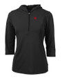 Nebraska Cornhuskers College Vault Cutter & Buck Virtue Eco Pique Recycled Half Zip Pullover Womens Hoodie Black Mannequin