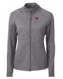 Nebraska Cornhuskers College Vault Cutter & Buck Adapt Eco Knit Heather Recycled Womens Full Zip Black Heather Mannequin