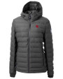 Nebraska Cornhuskers College Vault Cutter & Buck Mission Ridge Repreve® Eco Insulated Womens Puffer Jacket Elemental Grey Mannequin