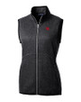Nebraska Cornhuskers College Vault Cutter & Buck Mainsail Sweater Knit Womens Full Zip Vest Charcoal Heather Mannequin