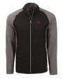 Nebraska Cornhuskers College Vault Cutter & Buck Adapt Eco Knit Hybrid Recycled Mens Full Zip Jacket Black Heather/Black Mannequin