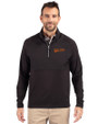 Idaho State Bengals College Vault Cutter & Buck Adapt Eco Knit Hybrid Recycled Mens Quarter Zip Black Front