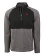 Nebraska Cornhuskers College Vault Cutter & Buck Adapt Eco Knit Hybrid Recycled Mens Quarter Zip Black Heather/Black Mannequin