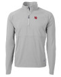 Nebraska Cornhuskers College Vault Cutter & Buck Adapt Recycled Soft Knit Stretch Mens Hybrid Quarter Zip Pullover  Polished Medium Gray Mannequin